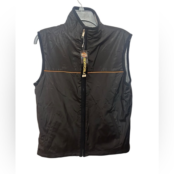 NWT Harley-Davidson gray and black fleece vest Teens 14-16 - Picture 2 of 10